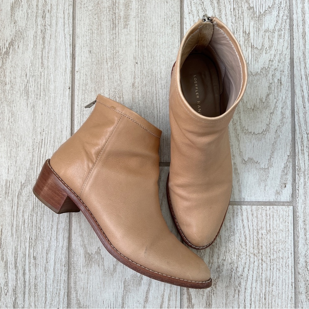 Loeffler Randall Felix Leather Ankle Boot in Sand | size 7.5